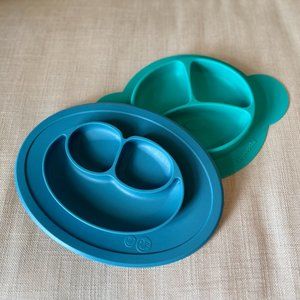 EZPZ Suction Silicone Toddler Feeding Plate + Squooshi Plate